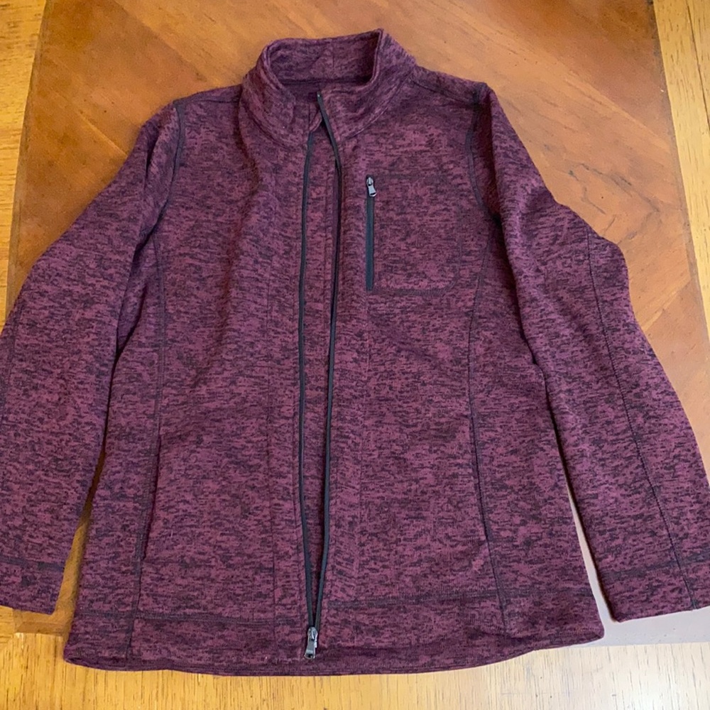 Andrew Marc Ladies’ Full zipper Fleece Jacket SzL color purple /black